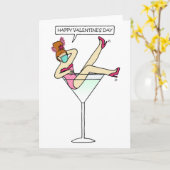 Carte Une dame Heureuse Sainte-Valentin dans un masque f (Fleur jaune)