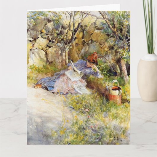 Carte Une dame lit un journal (Devant)