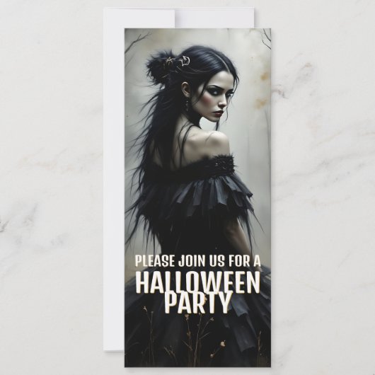 Carte Une dame mystique dans la forêt d'Halloween foncée (Devant)