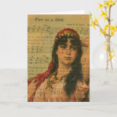 Carte Une danseuse Collage Fuir comme une musique d'oise (Fleur jaune)