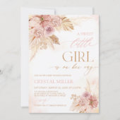 Carte Une douce petite fille Boho Floral Baby shower Inv (Devant)