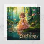 Carte Une fée magique dans un étang Joyeux anniversaire (Devant / Derrière)