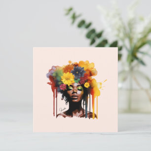 Carte Une femme afro-américaine avec les cheveux d'afro-