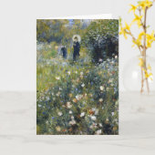 Carte Une femme avec un parasol dans un jardin par Augus (Fleur jaune)