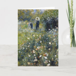 Carte Une femme avec un parasol dans un jardin par Augus