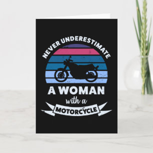 Carte Une femme avec une moto un cadeau amusant pour mam