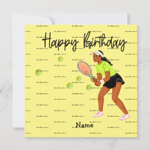 Carte Une femme de tennis joue Joyeux Anniversaire pour