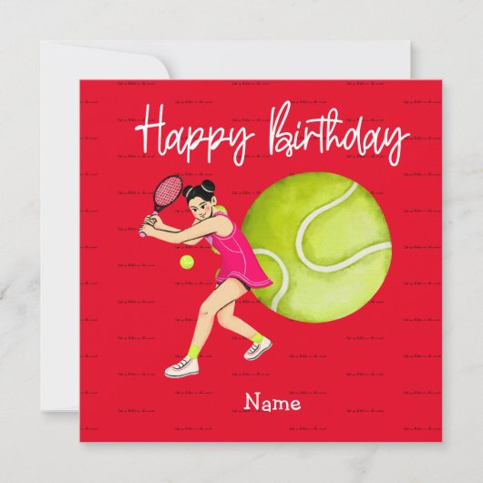 Carte Une femme de tennis joue Joyeux Anniversaire pour  (Devant)