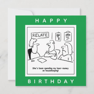 Carte Une femme dépense son argent de la bière pour un d