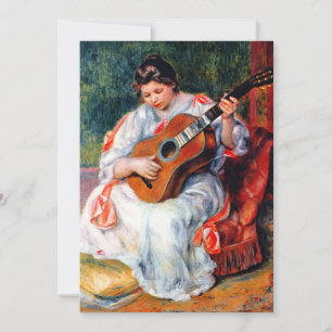 Carte Une femme jouant à la guitare par Pierre Renoir