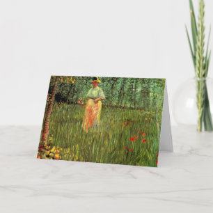 Carte Une femme marchant dans un jardin par Vincent van