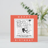 Carte Une femme marche dans les rues en tant que dessin (Debout devant)