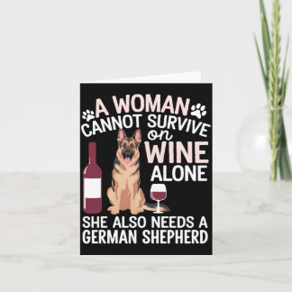 Carte Une femme ne peut survivre au vin seule, elle a be