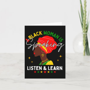 Carte Une Femme Noire Parle Écouter Et Apprendre Pour Af