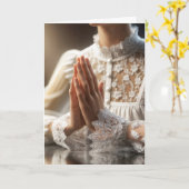 Carte Une femme qui prie pour avoir pensé à vous (Fleur jaune)