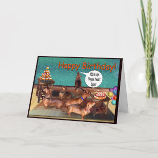 Carte Une fête d'anniversaire imprévue à Dachshund !