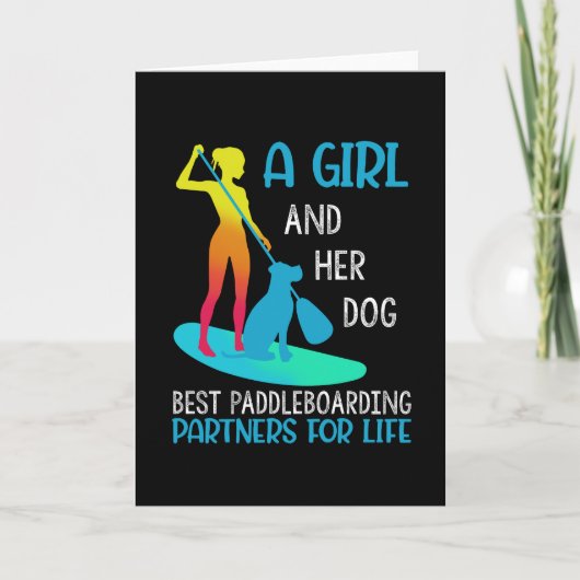 Carte Une Fille Et Son Chien Meilleur Paddleboard (Devant)