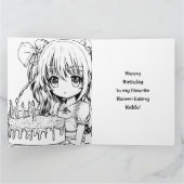 Carte Une fille et son Ramen Anime drôle Gros anniversai (Intérieur)