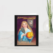 Carte Une fille heureuse d'Halloween se brossant les che (Devant)
