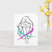 Carte Une Fille Pleure Introvert Un Défenseur De La Prév (Fleur jaune)