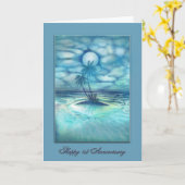 Carte Une fois dans un ęr anniversaire "de lune bleue", (Fleur jaune)