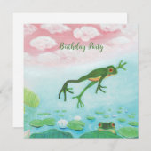 Carte Une Grenouille Verte S'Enfonce Dans La Fête De L'É (Devant / Derrière)