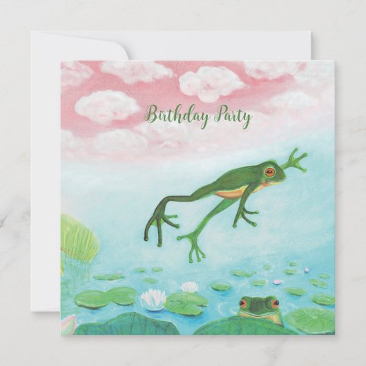 Carte Une Grenouille Verte S'Enfonce Dans La Fête De L'É (Devant)