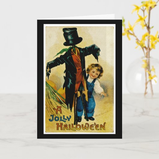 Carte Une Halloween joyeuse (Fleur jaune)