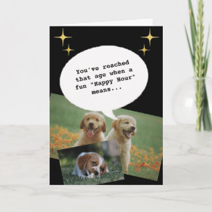 Carte Une heure heureuse et noire branchée pour vieillir