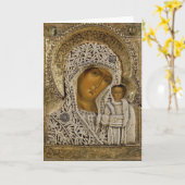 Carte Une icône montrant la Vierge de Kazan (Fleur jaune)