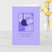 Carte Une jeune femme à Shoji Screen Missing You Card (Fleur jaune)