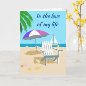 CARTE UNE JOURNÉE À LA PLAGE CHAQUE JOUR - ANNIVERSAIRE (Fleur jaune)