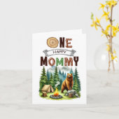 Carte Une joyeuse campeuse maman premier anniversaire ou (Fleur jaune)