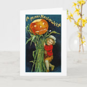 Carte Une joyeuse Halloween (Fleur jaune)