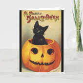 Carte Une joyeuse Halloween par Ellen Clapsaddle, Chat V (Devant)