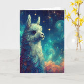 Carte Une lama adorable (Fleur jaune)