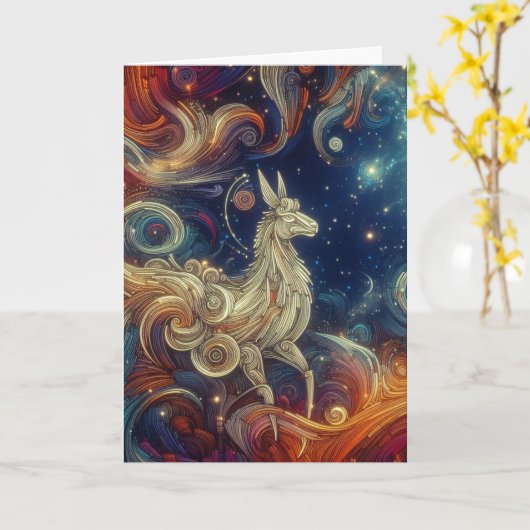 Carte Une lama dans le ciel (Fleur jaune)