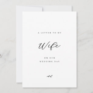 Carte Une lettre à ma femme le jour de notre mariage Min