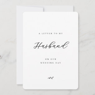 Carte Une lettre à mon mari le jour de notre mariage arr