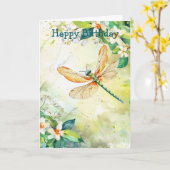 Carte Une libellule de printemps (Fleur jaune)