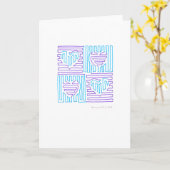 Carte une ligne coeurs (Fleur jaune)