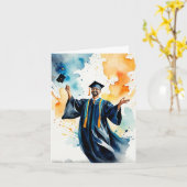 Carte Une lueur de succès - Exubérance d'un diplômé (Fleur jaune)