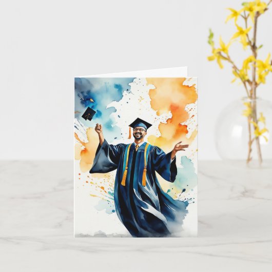 Carte Une lueur de succès - Exubérance d'un diplômé (Fleur jaune)