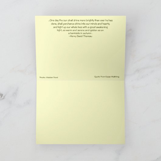 Carte +Une lumière de Great Awakening : Étang de Walden (Intérieur)