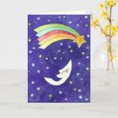 Carte Une lune riante (Fleur jaune)