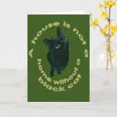 Carte Une Maison N'Est Pas Une Maison Sans Chat Noir (Fleur jaune)