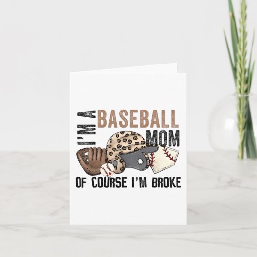 Carte Une Maman De Baseball Bien Sûr Que Je Suis Fauchée (Devant)