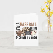 Carte Une Maman De Baseball Bien Sûr Que Je Suis Fauchée (Fleur jaune)