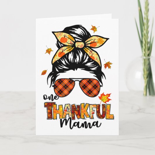 Carte Une maman reconnaissante drôle de chignon en désor (Devant)