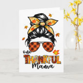 Carte Une maman reconnaissante drôle de chignon en désor (Fleur jaune)